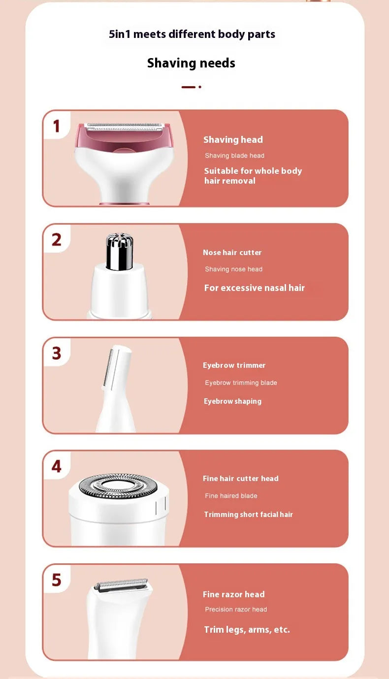5-in-1 Lady Shaver Grooming Kit