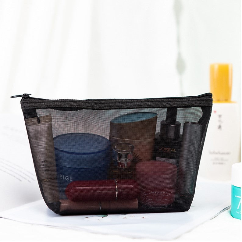 Transparent Mesh Portable Travel Toiletry Bag