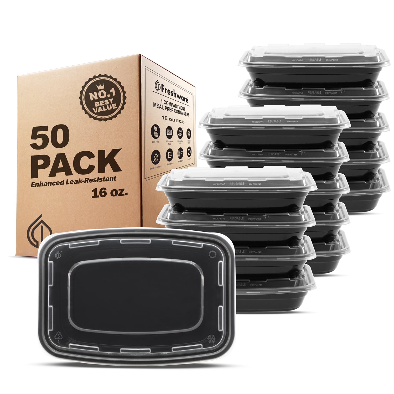 Freshware Meal Prep Containers [50 Pack]